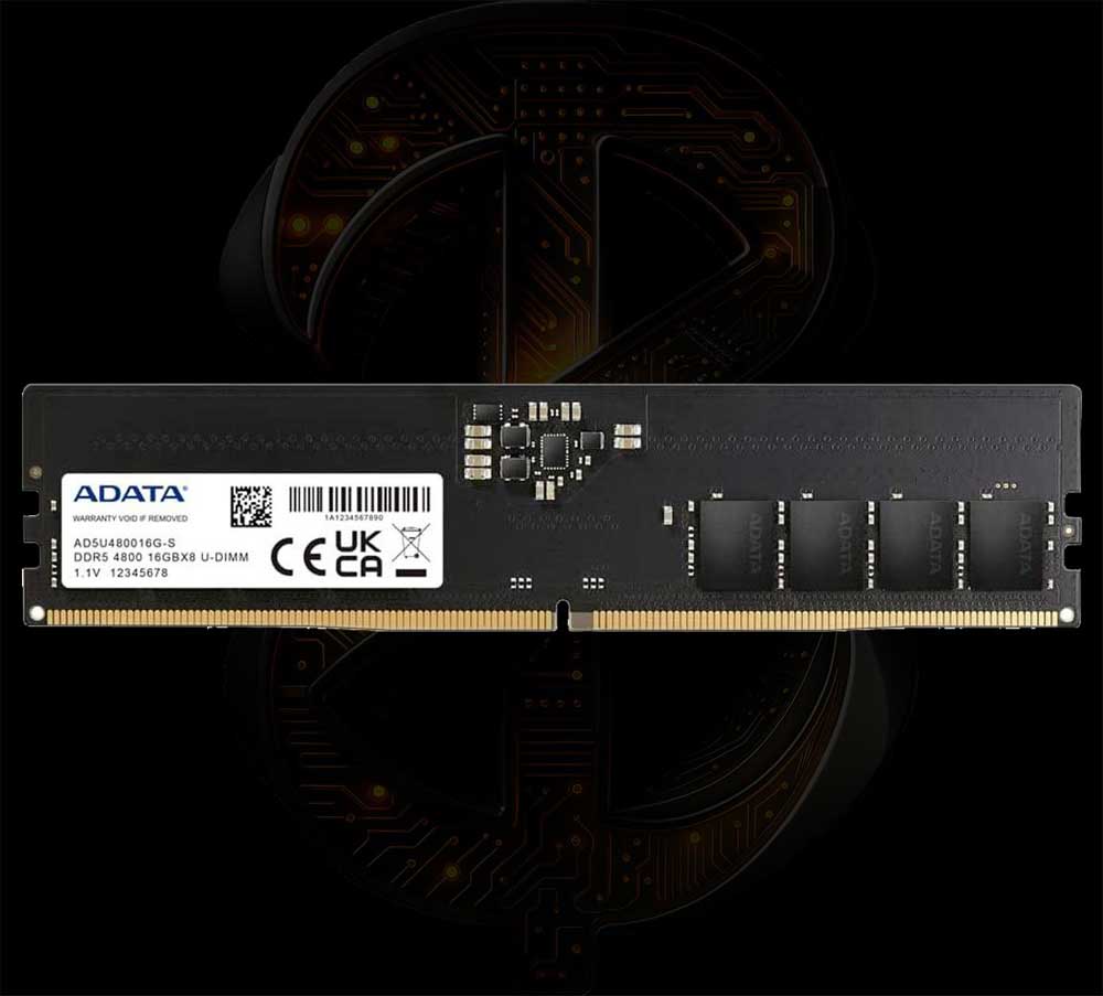   رم کامپیوتر Adata Black DDR5 16GB 4800MHz CL40 